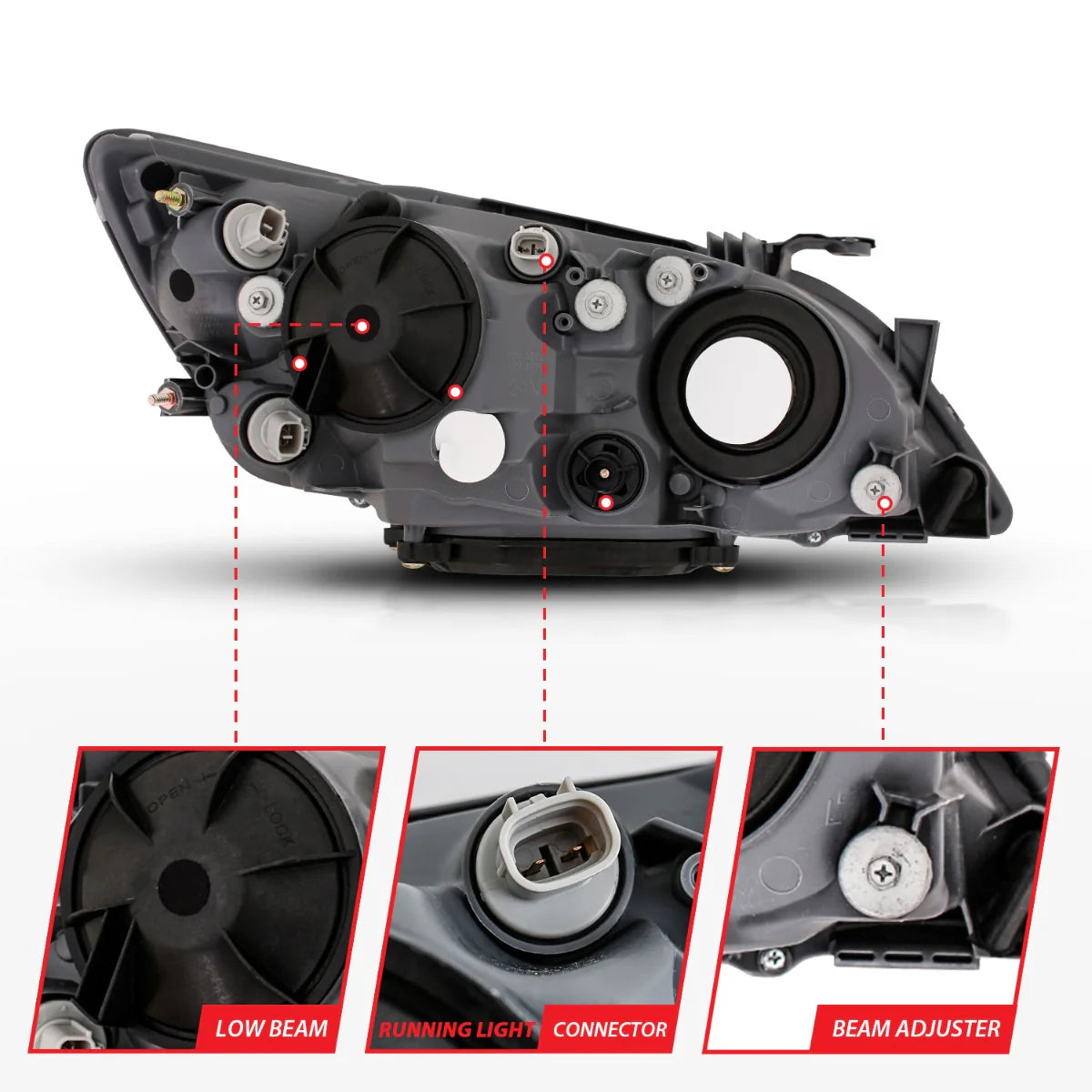 Anzo USA Projector Headlight Set w/Halo LEXUS IS300 98-05