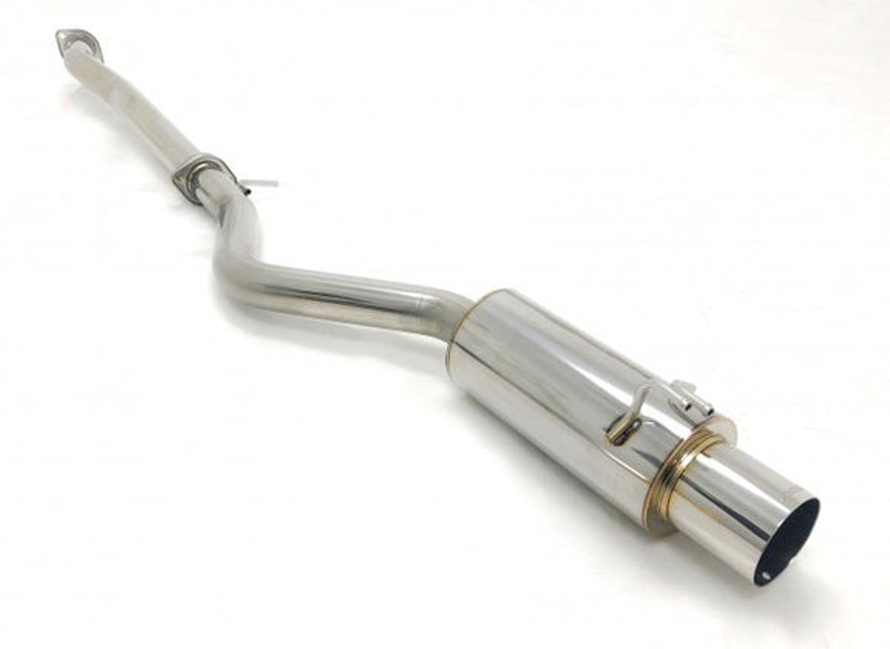 APEXi N1 Evolution catback exhaust with 75mm turbo piping for Lexus IS300, featuring a high-flow straight-through design for boosted applications