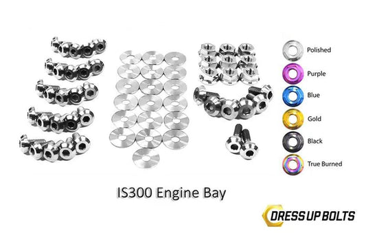 Dress Up Bolts silver titanium full engine bay kit for Lexus IS300 1998–2005