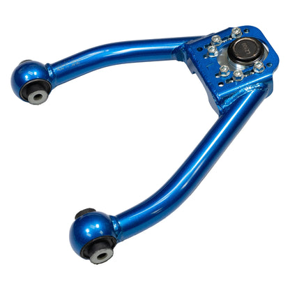Cusco adjustable front upper control arms for Lexus IS300 2001-2005 individual shot highlighting single arm design, adjustment turnbuckle, and rod end construction
