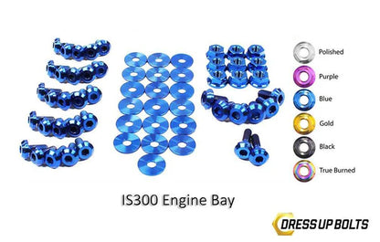 Dress Up Bolts blue titanium full engine bay kit for Lexus IS300 1998–2005