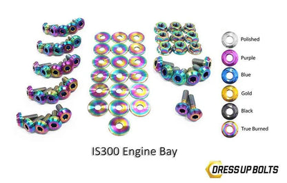 Dress Up Bolts burnt titanium rainbow full engine bay kit for Lexus IS300 1998–2005