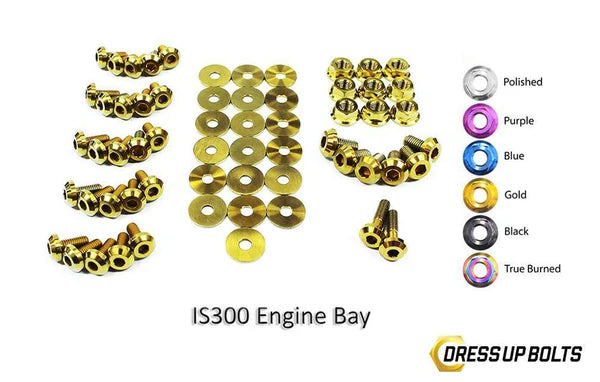 Dress Up Bolts gold titanium full engine bay kit for Lexus IS300 1998–2005