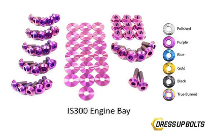Dress Up Bolts purple titanium full engine bay kit for Lexus IS300 1998–2005