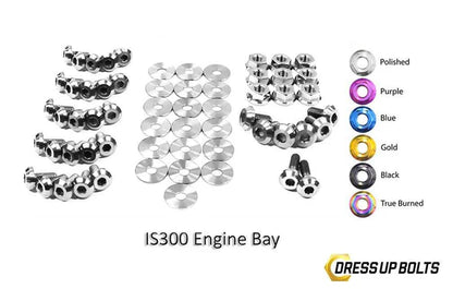 Dress Up Bolts silver titanium full engine bay kit for Lexus IS300 1998–2005