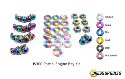 Dress Up Bolts burnt titanium rainbow partial engine bay kit for Lexus IS300 1998–2005