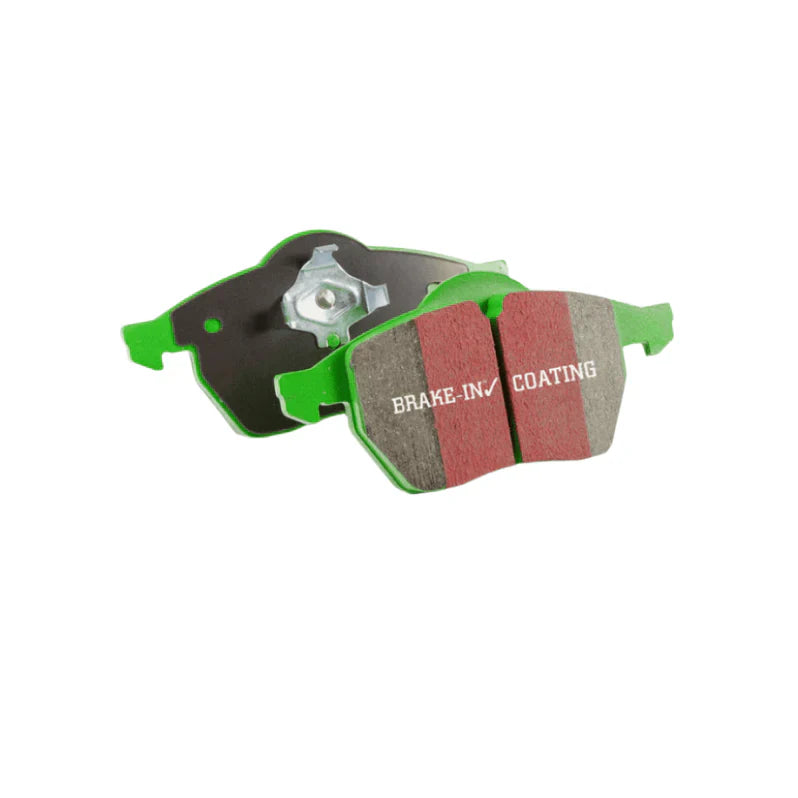 Close-up of EBC Brakes Greenstuff Street Sport front brake pad showing inner friction surface for Lexus IS300