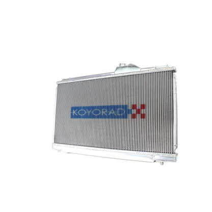 Koyo radiator for Lexus IS300 2001-2005 manual transmission main front view showing aluminum core and end tanks