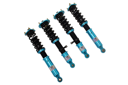 Complete Megan Racing EZII Series coilover kit for 2001-2005 Lexus IS300 featuring four adjustable dampers and springs