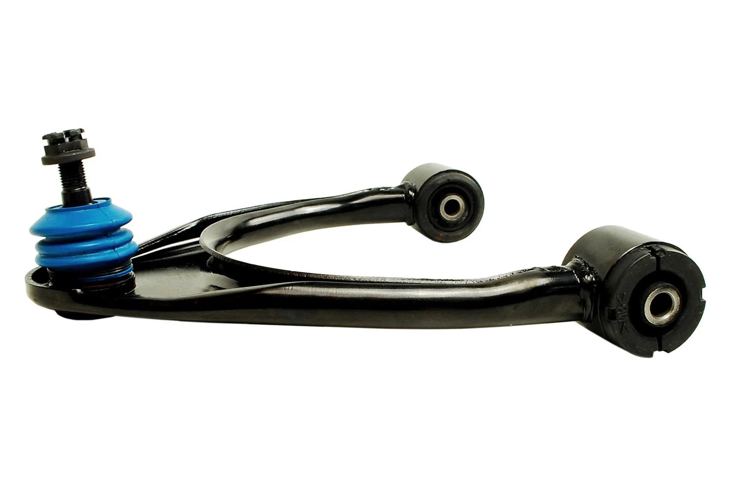 Mevotech front upper control arm and ball joint assembly for Lexus IS300 2001-2005 shown from alternate angle highlighting arm geometry and ball joint construction