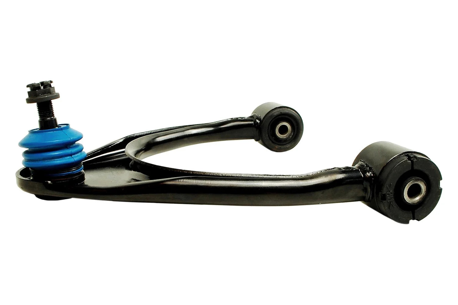 Mevotech front upper control arm and ball joint assembly for Lexus IS300 2001-2005 shown from alternate angle highlighting arm geometry and ball joint construction