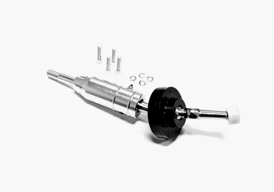 NST short shifter for Lexus IS300 shown from additional angle highlighting shift lever geometry, pivot mechanism, and base mounting points
