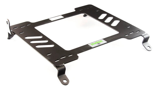 Planted driver side seat bracket for Lexus IS300 2001-2005 shown from alternate angle highlighting mounting holes and steel bracket design