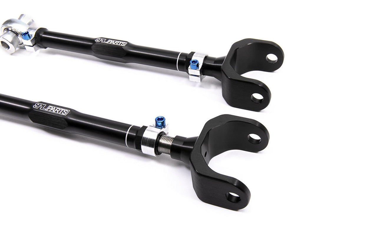 SPL Parts Titanium Series rear traction arms for Lexus IS300 2001-2005 close-up of opposite end showing mounting joint and hardware connection points