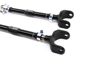 SPL Parts Titanium Series rear traction arms for Lexus IS300 2001-2005 close-up of opposite end showing mounting joint and hardware connection points