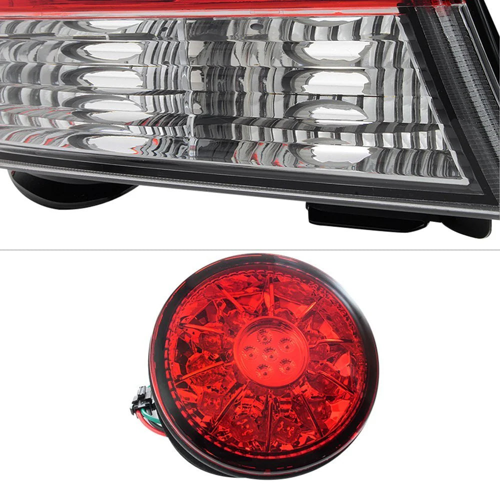 Spyder Auto LED red and clear tail lights for Lexus IS300 2001-2003 close-up of inner trunk lights highlighting LED illumination detail
