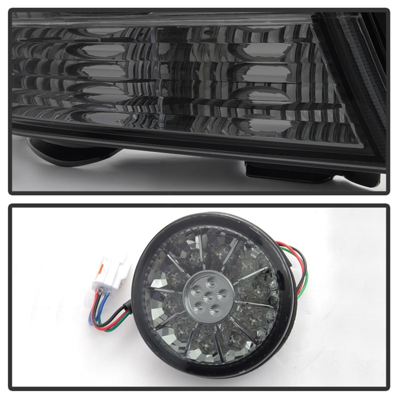 Spyder Auto LED smoke tail lights with inner trunk lights for Lexus IS300 2001-2003 close-up of trunk-mounted LED light section showing illumination detail