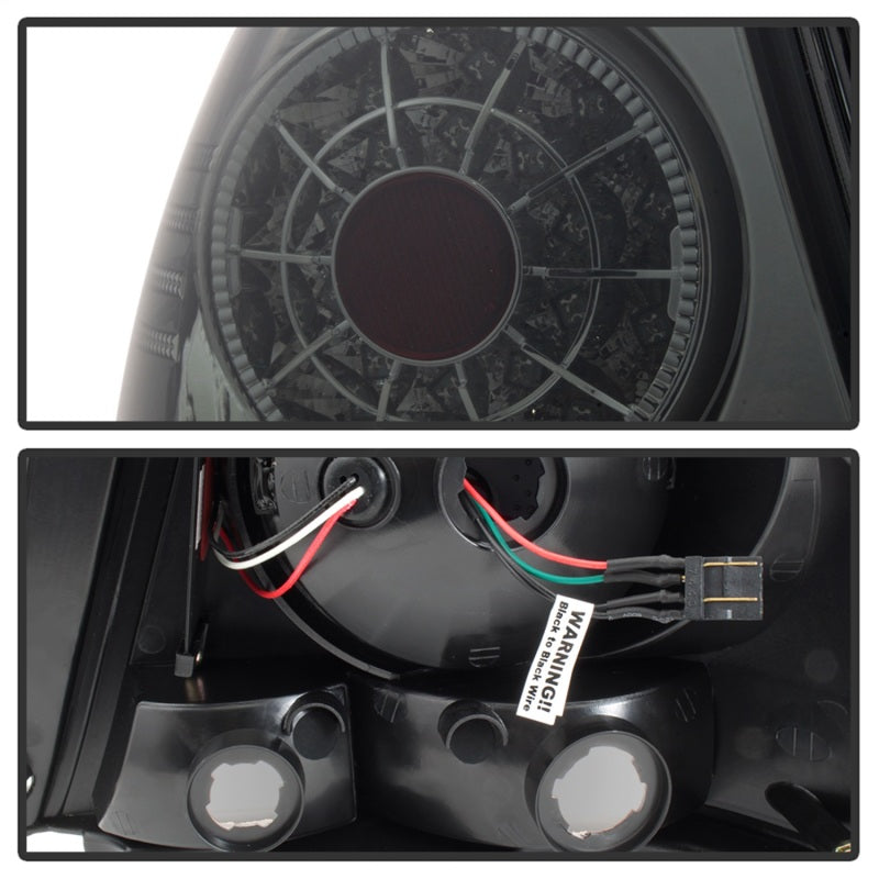 Spyder Auto smoke LED taillights for Lexus IS300 2001-2005 close-up view highlighting smoked lens detail and LED light pattern