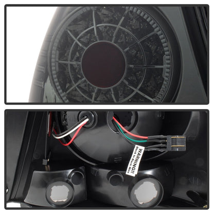 Spyder Auto smoke LED taillights for Lexus IS300 2001-2005 close-up view highlighting smoked lens detail and LED light pattern